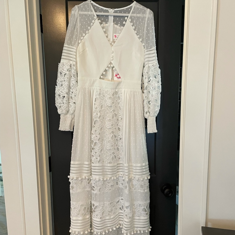 NWT midi white dress